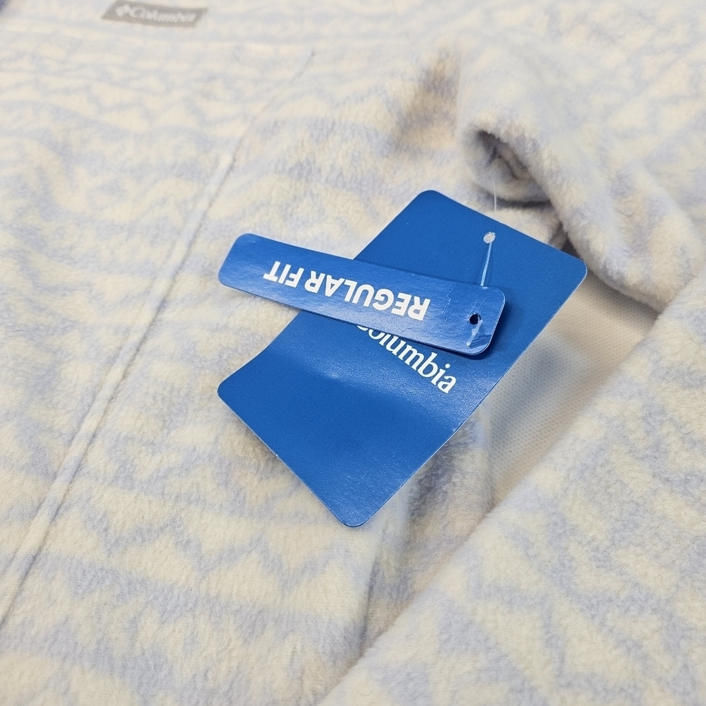 Columbia Women's Benton Springs Printed Fleece Jacket White Blue NwT Size XL - Picture 2 of 6